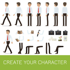 Businessman Character Generator Flat Vector