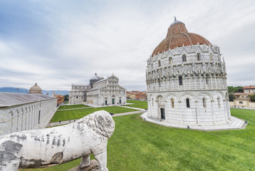 Wall Mural - Pisa, Tuscany. Aerial view of Square of Miracles