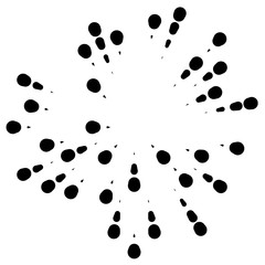 Poster - Random radial lines explosion effect. Radiating stripes circular pattern