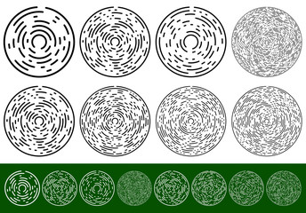Poster - Set concentric, circular elements with dashed lines