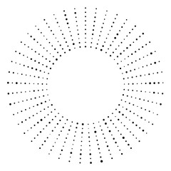 Aufkleber - Black and white dotted circular half-tone element
