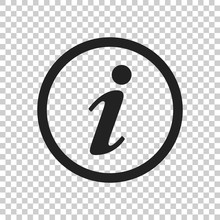 Information Icon Vector Illustration In Flat Style. Speech Symbol For Web Site Design, Logo, App, Ui.