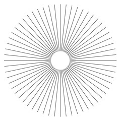 Poster - Radial lines abstract geometric element. Spokes, radiating stripes.