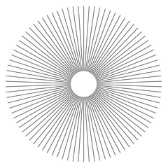 Poster - Radial lines abstract geometric element. Spokes, radiating stripes.