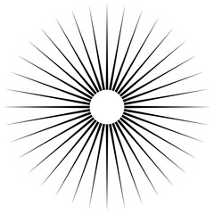 Poster - Radial lines abstract geometric element. Spokes, radiating stripes.