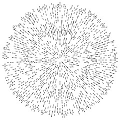 Poster - Random radial lines explosion effect. Radiating stripes circular pattern