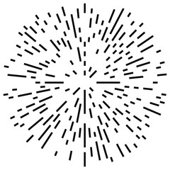 Poster - Random radial lines explosion effect. Radiating stripes circular pattern