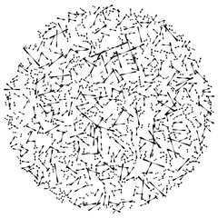 Leinwandbilder - Chaotic random scattered shapes. Abstract geometric pattern