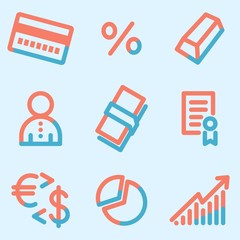 Canvas Print - Money icons set, signs for infographics, web, presentation