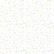 © dinadankersdesign - Modern vector seamless pattern with  colorful scribble dots shapes in bright colors. Freehand drawn rounded doodles in pink, purple, blue, green and yellow on white background.