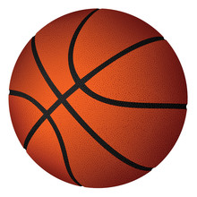 Vector Illustration Of A Basketball With A Pebbled Surface Texture.