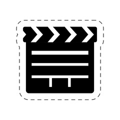 Sticker - clapper cinema movie image vector illustration eps 10