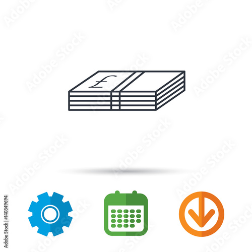 Cash Icon Pound Money Sign Gbp Currency Symbol Calendar