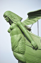 Sculpture On Rostral Column In St. Petersburg - One Of The Symbols Of The City