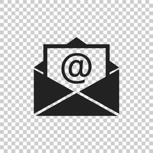 Mail Envelope Icon Vector On Isolated Background. Symbols Of Email Flat Vector Illustration.