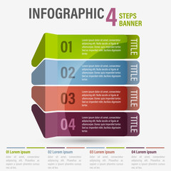Wall Mural - abstract business four steps infographic template with perspective. can be used for layout, workflow