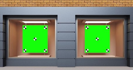 Wall Mural - 4k. classic shop boutique building store front with closed glass.