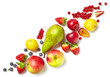 diagonal composition of various fruits