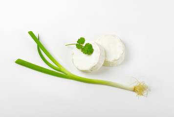 Canvas Print - Soft white cheese and spring onion