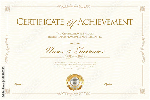 Cuadros en Lienzo Certificate of achievement or diploma template