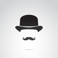 Wall Mural - retro gentleman vector icon.