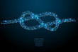 © AntonKhrupinArt - Abstract image of a knot in the form of a starry sky or space, consisting of points, lines, and shapes in the form of planets, stars and the universe. Vector business wireframe concept.