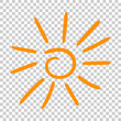 Hand drawn sun icon. Vector illustration on isolated background.