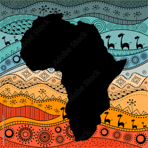 Photographie Textured vector map of Africa