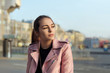 © alexshalamov - Fashion portrait of a beautiful girl who looks at the setting sun