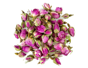 Wall Mural - dry tea rose buds isolated on white