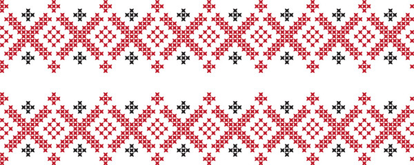 Embroidered cross-national pattern