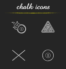 Sticker - Billiard chalk icons set