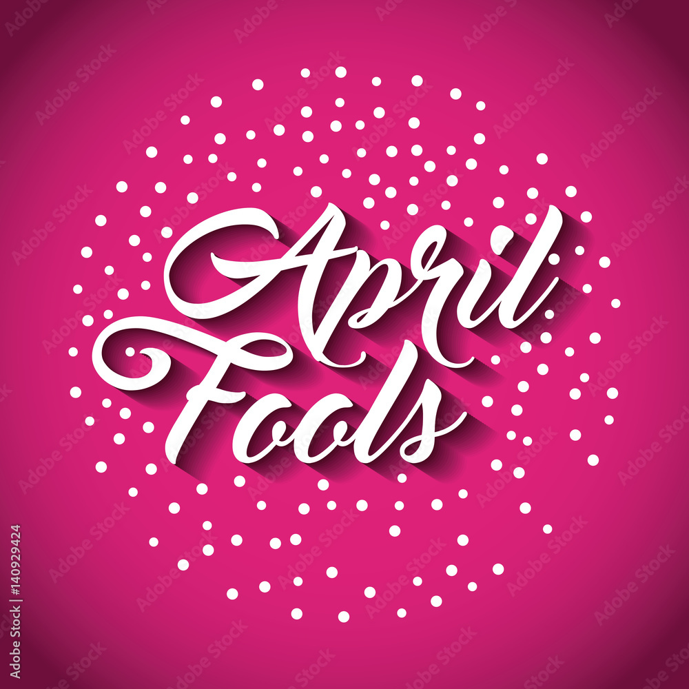 april fools day card over pink background. colorful desing. vector ...