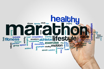 Wall Mural - Marathon word cloud