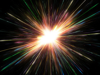 Wall Mural - glowing lights, particle explosion