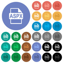 ASPX file format round flat multi colored icons