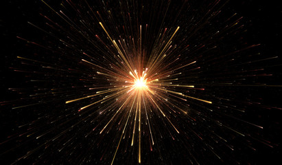 Wall Mural - glowing lights, particle explosion