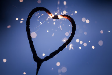 Wall Mural - Heart shape sparkler