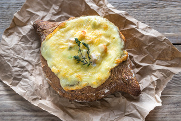 Canvas Print - Cheesy stuffed bread