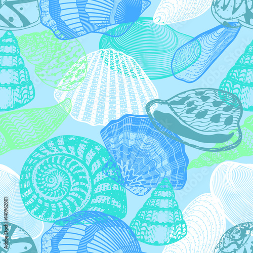 Colorful Underwater Ocean Life Seamless Pattern