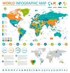  World Map - Infographic Set