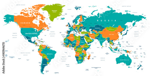 Naklejka na drzwi World Map - illustration