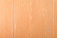 Orange Wood Background. Painted Scraped Wooden Board. Bright Texture Or Pattern.