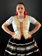 Wall Mural - Slovak folk dancer with colorful clothes