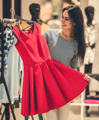 Beautiful girl going shopping