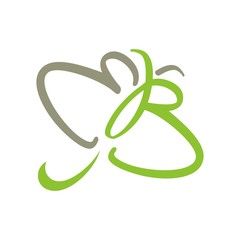 Wall Mural - butterfly logo vector. e and b logo.