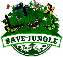 Vector Jungle Emblem Withbirdwing Butterflies