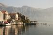 Restaurant on the Bay of Kotor in the city of Perast, Montenegro