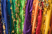 Traditional Belly Dancer Skirt Colorful Vibrant Background 