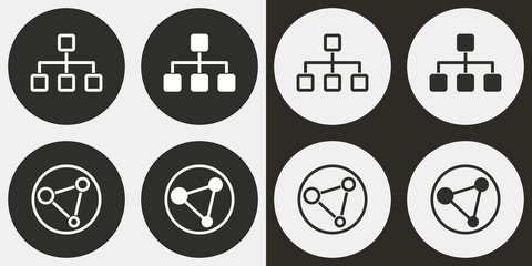 Wall Mural - Network icon set.